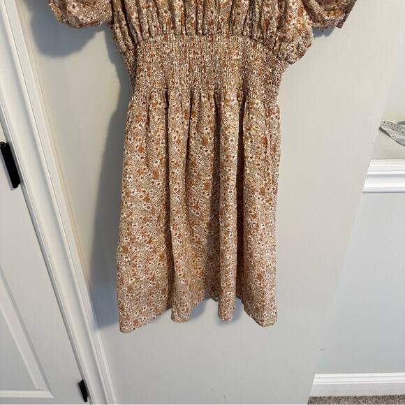 Tuckernuck Wray Orange Floral Cotton Mini Dress Large - Picture 5 of 11
